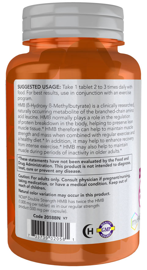 NOW Sports HMB 1000 mg sports recovery dietary supplement