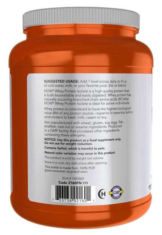 NOW Egg White Protein powder with 15 g protein per serving