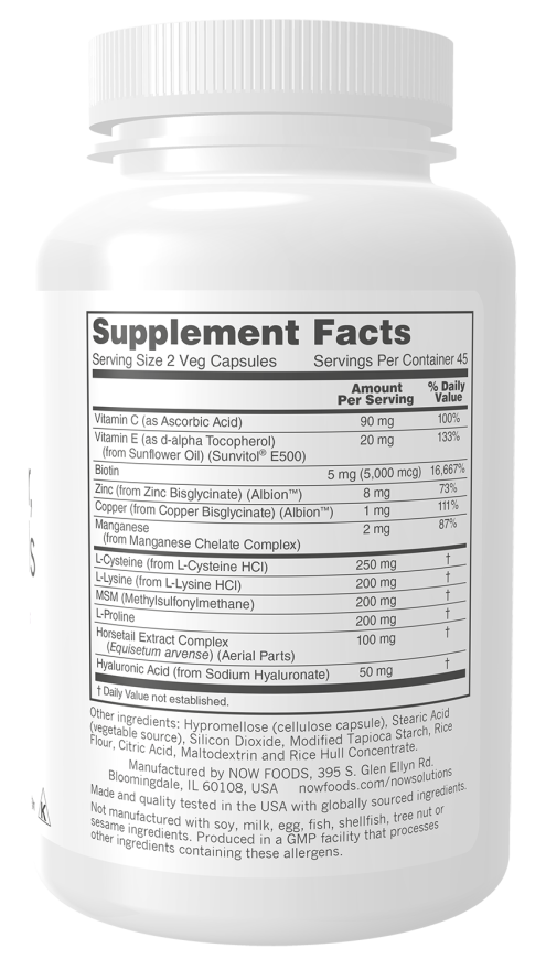 NOW Solutions Vegan Hair Skin & Nails 90 Veg Capsules