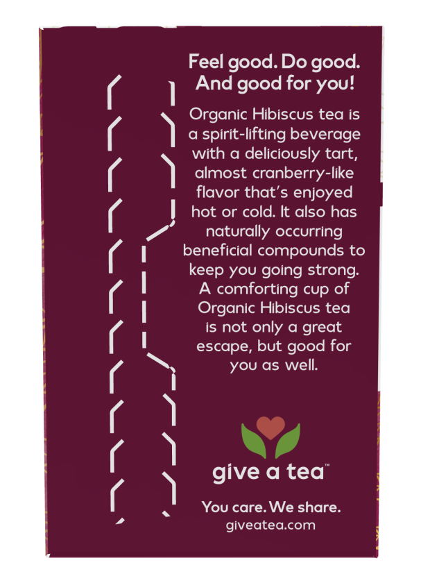 NOW Give a Tea Organic Hibiscus Herbal Tea, Caffeine Free, 24 Tea Bags
