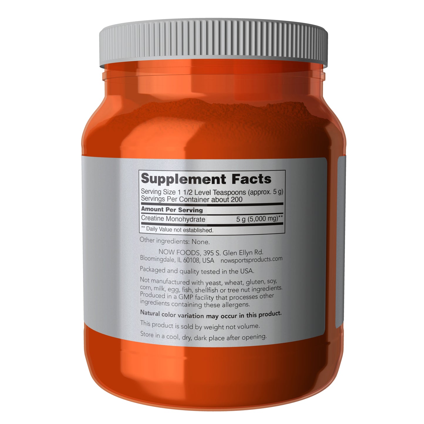 NOW Sports Creatine Monohydrate Powder, 5g Pure Creatine for Muscle Fuel & Lean Mass Support, 2.2 lb