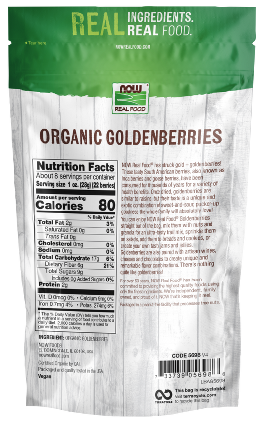 NOW Real Food Organic Goldenberries 8 oz
