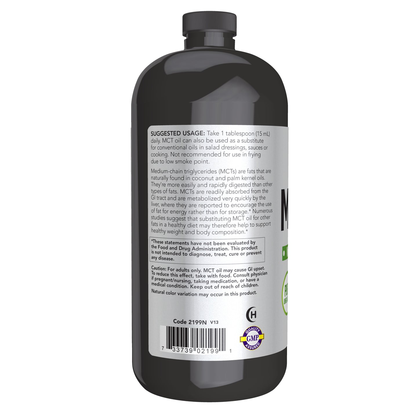 NOW Sports MCT Oil liquid supplement bottle, 32 fl oz