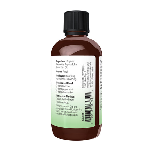 NOW Organic Lavender Essential Oil – 100% Pure Steam-Distilled Aromatherapy Oil, 4 fl. oz.