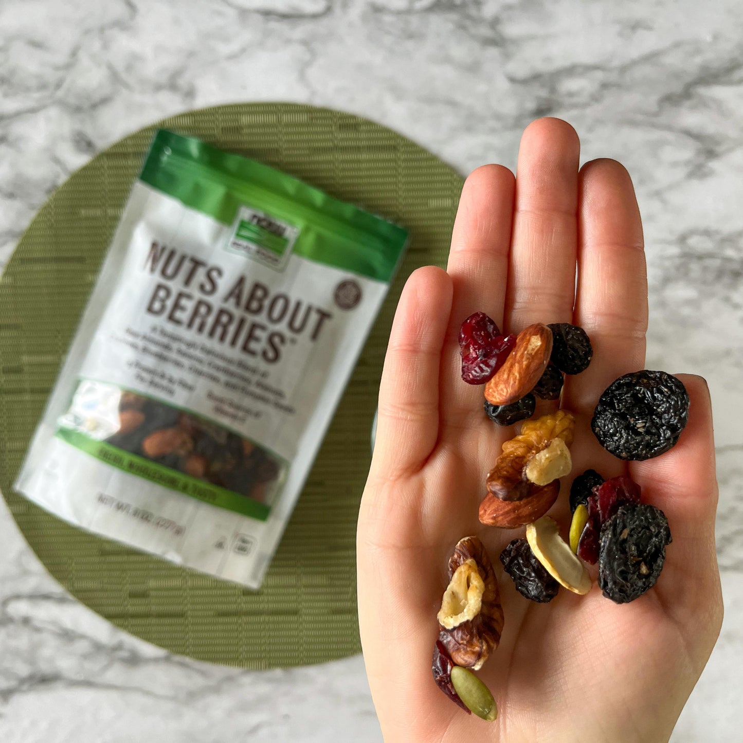 NOW Real Food Nuts About Berries Trail Mix, Nut Seed & Dried Berry Snack, Vegan, Non-GMO, 8 oz