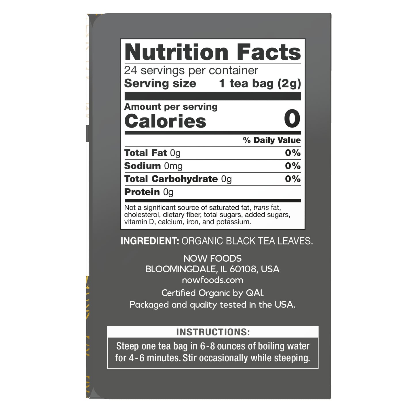 NOW Give a Tea Organic Black Tea 24 Tea Bags