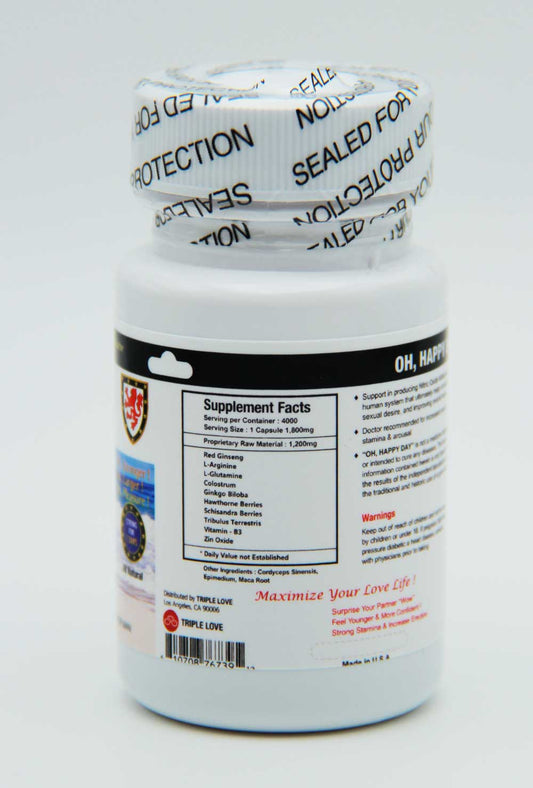 Oh Happy Day 4000 Herbal Dietary Supplement 6 Capsules