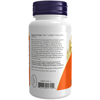NOW Foods Black Currant Oil softgels with essential fatty acids