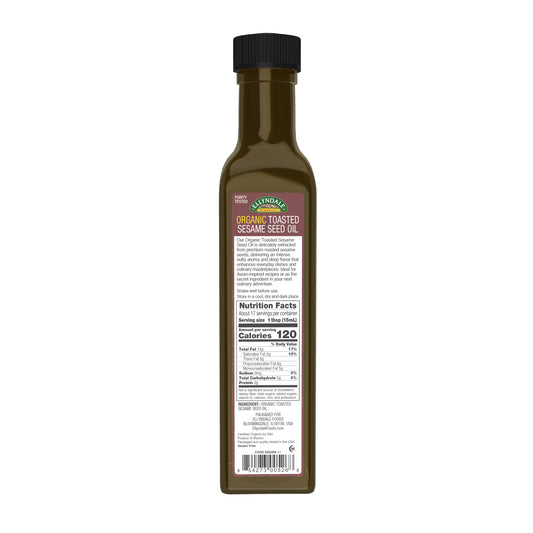 Ellyndale Organics Organic Toasted Sesame Seed Oil bottle back label