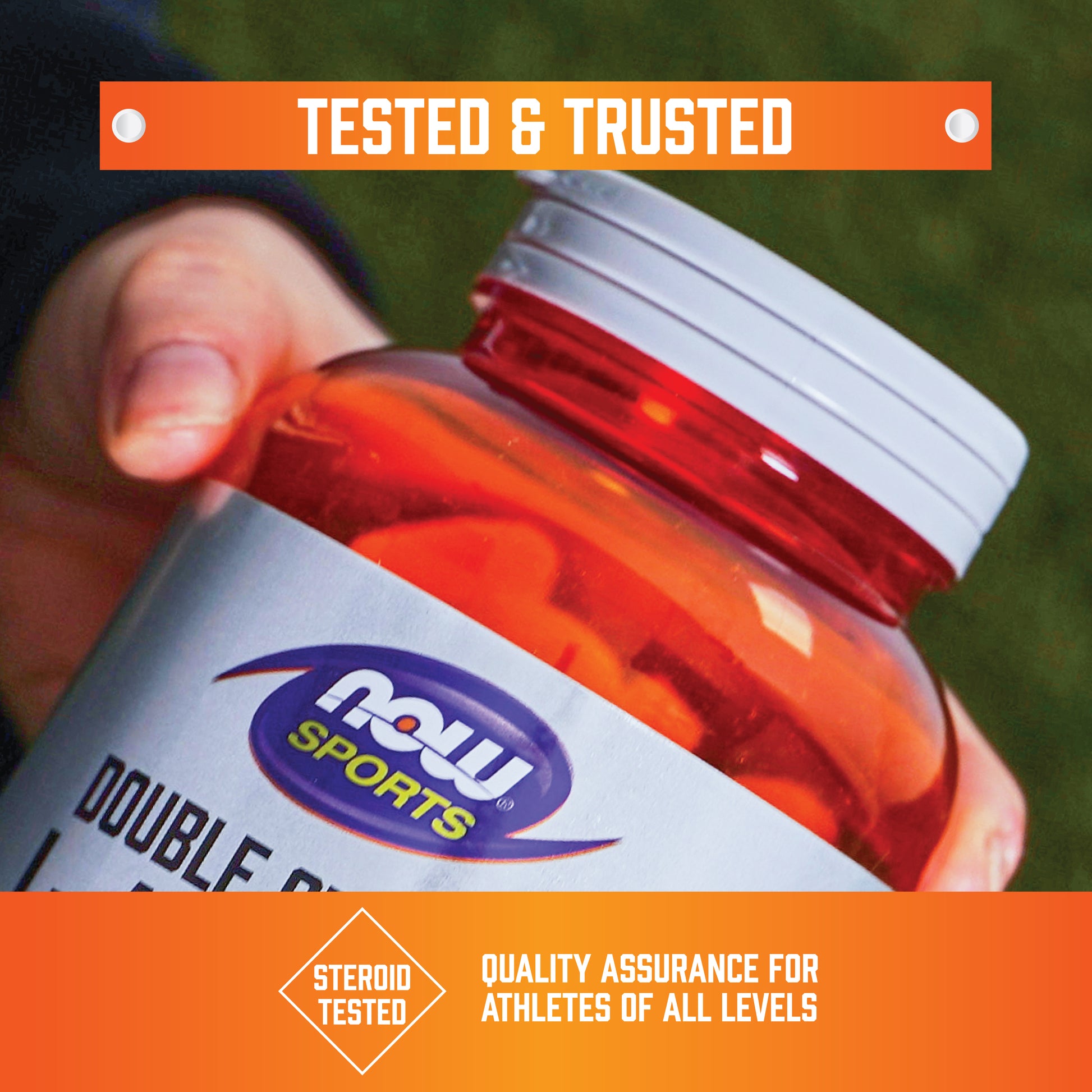 NOW Arginine & Citrulline dietary supplement in orange capsule bottle