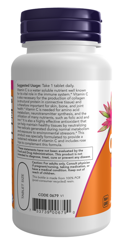 NOW C-1000 antioxidant protection supplement bottle with 100 tablets