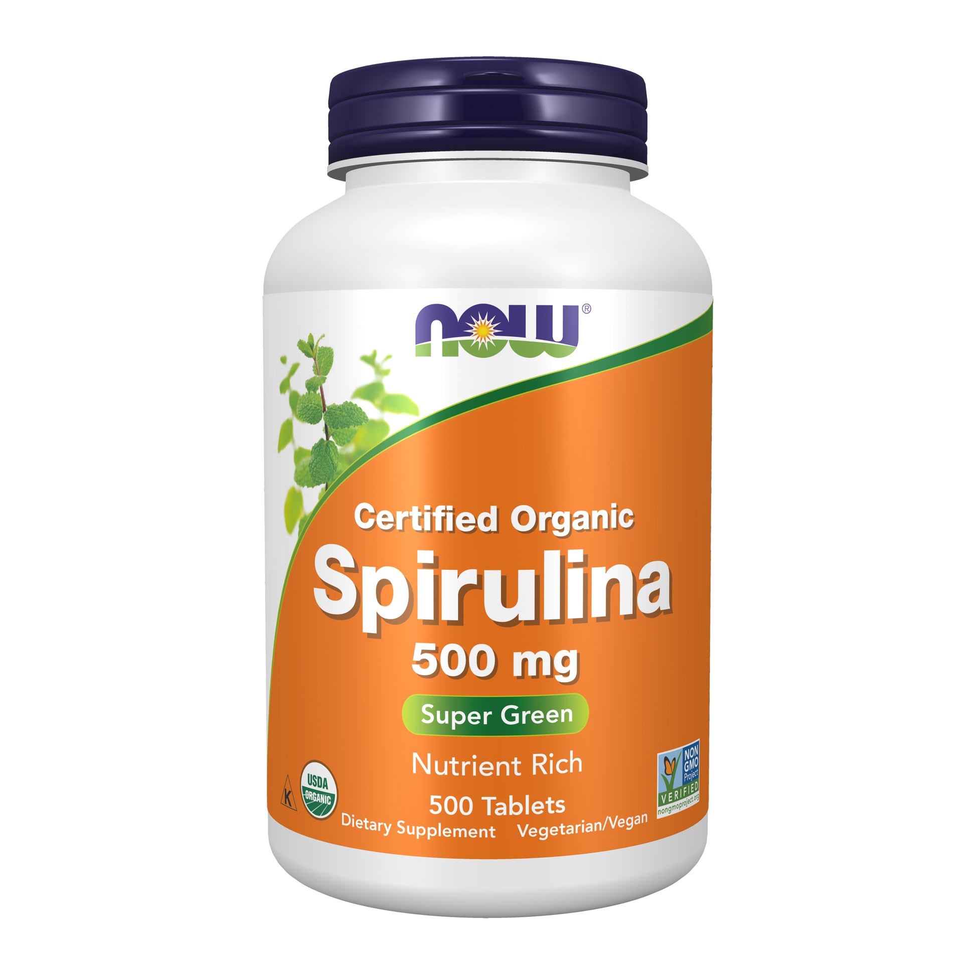Spirulina 500 mg, Organic - 500 Tablets