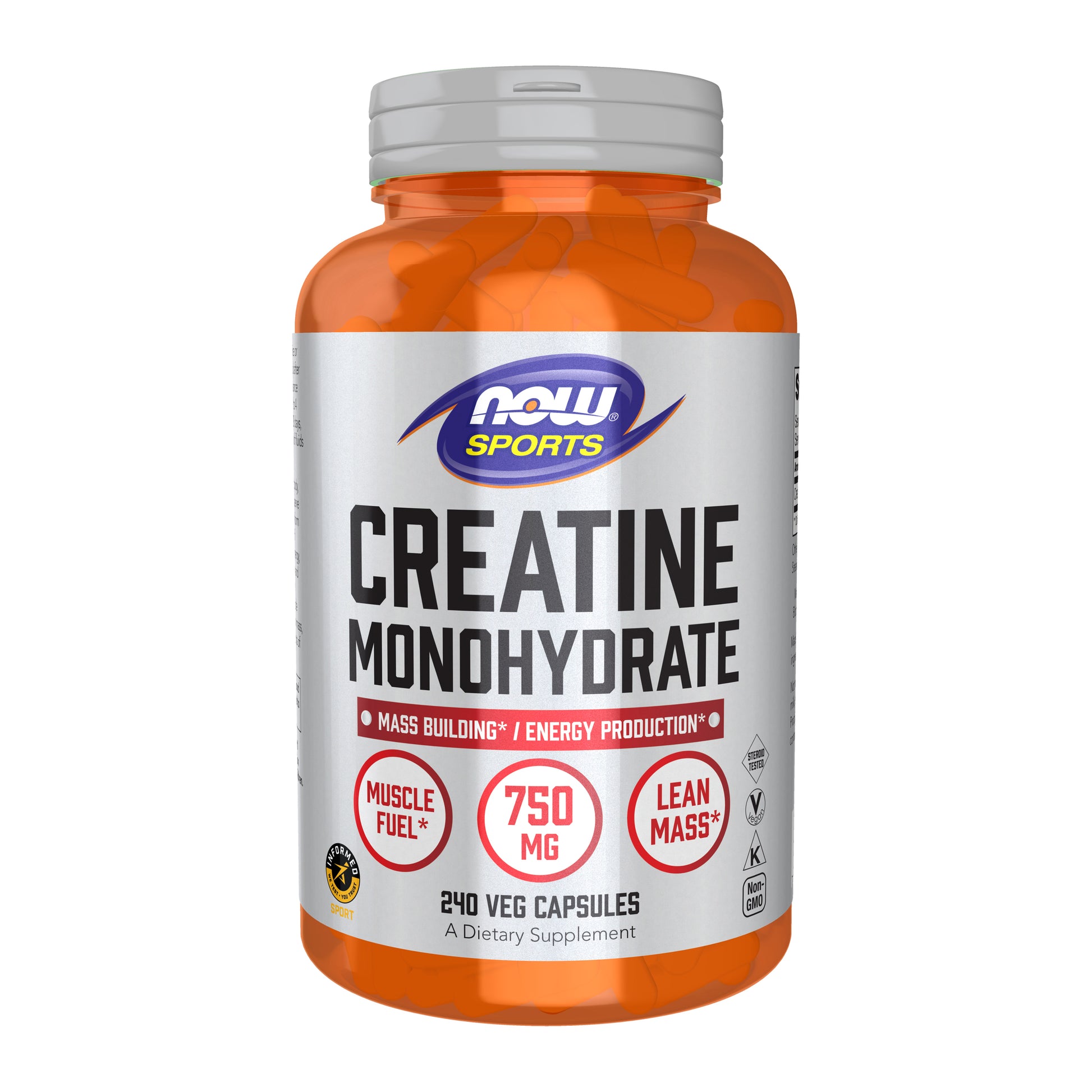 Creatine Monohydrate 750 mg - 240 Veg Capsules
