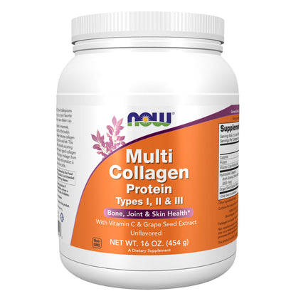 Multi Collagen Protein Types I, II & III Powder - 16 oz.