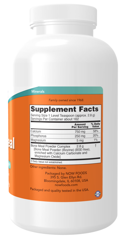 NOW Foods Bone Meal Powder with bioavailable calcium