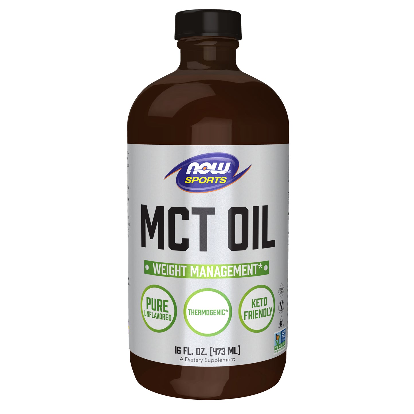 MCT Oil Liquid in Glass Bottle - 16 fl. oz.