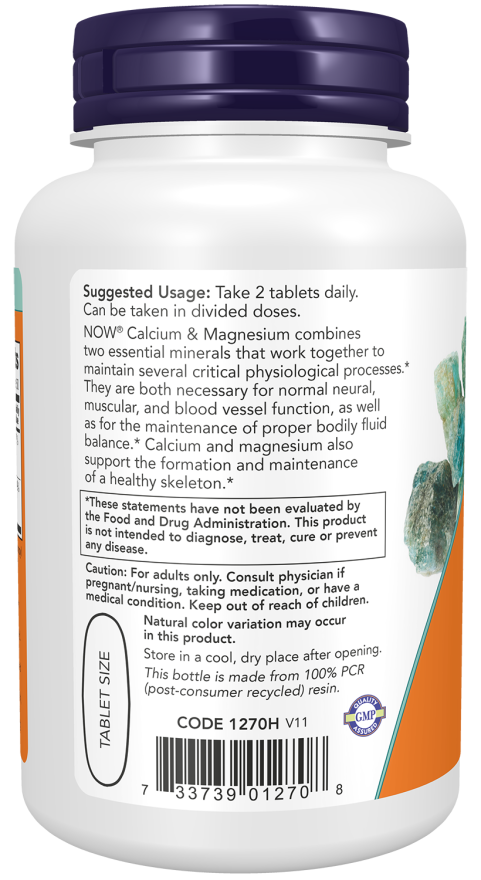 NOW Foods Calcium & Magnesium mineral supplement for bone health support