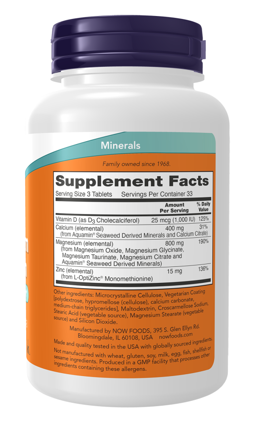 NOW Foods Magnesium & Calcium supplement for nerve and bone support