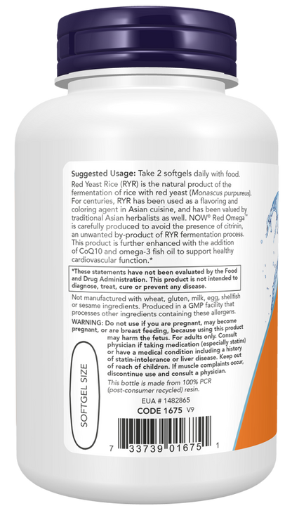 NOW Foods Red Omega Fish Oil with red yeast rice and CoQ10