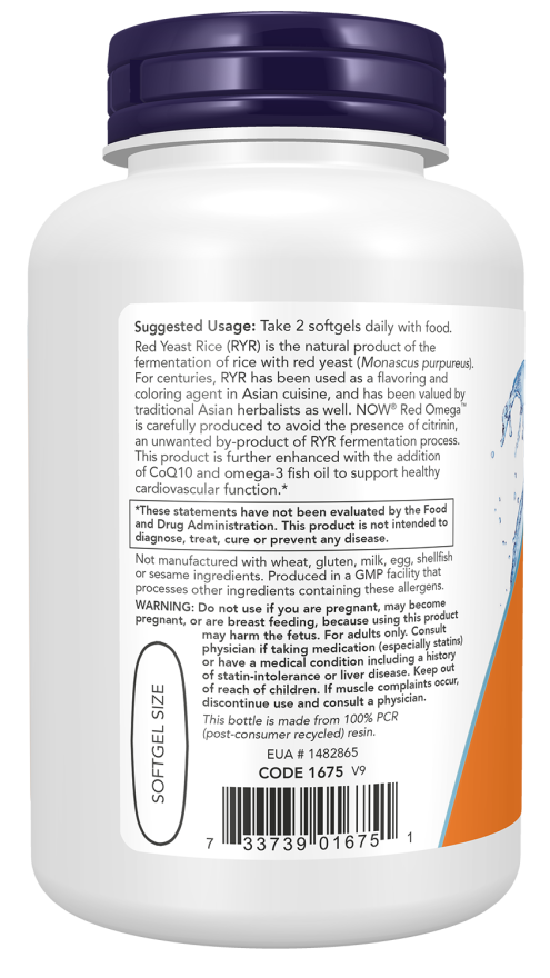 NOW Foods Red Omega Fish Oil with red yeast rice and CoQ10