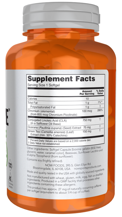 NOW CLA Extreme softgels with guarana and green tea extract
