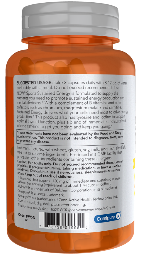 NOW Sports Sustained Energy dietary supplement for energy production support