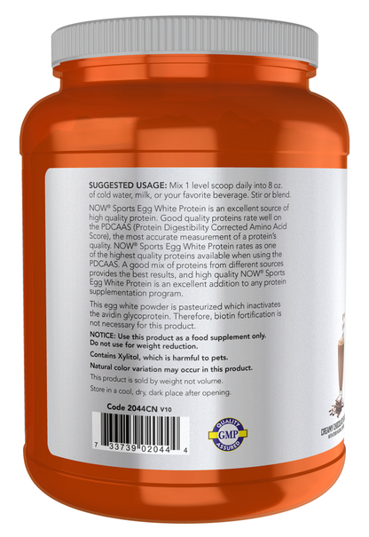 NOW Egg White Protein powder with 20 g protein per serving