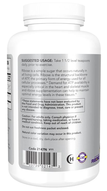 NOW Sports D-Ribose Powder energy production supplement, 1 lb bottle