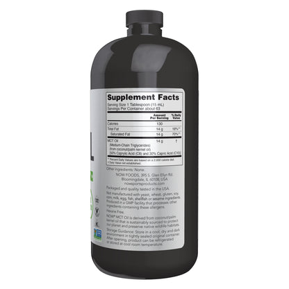 NOW Sports MCT Oil weight management supplement with pure unflavored label