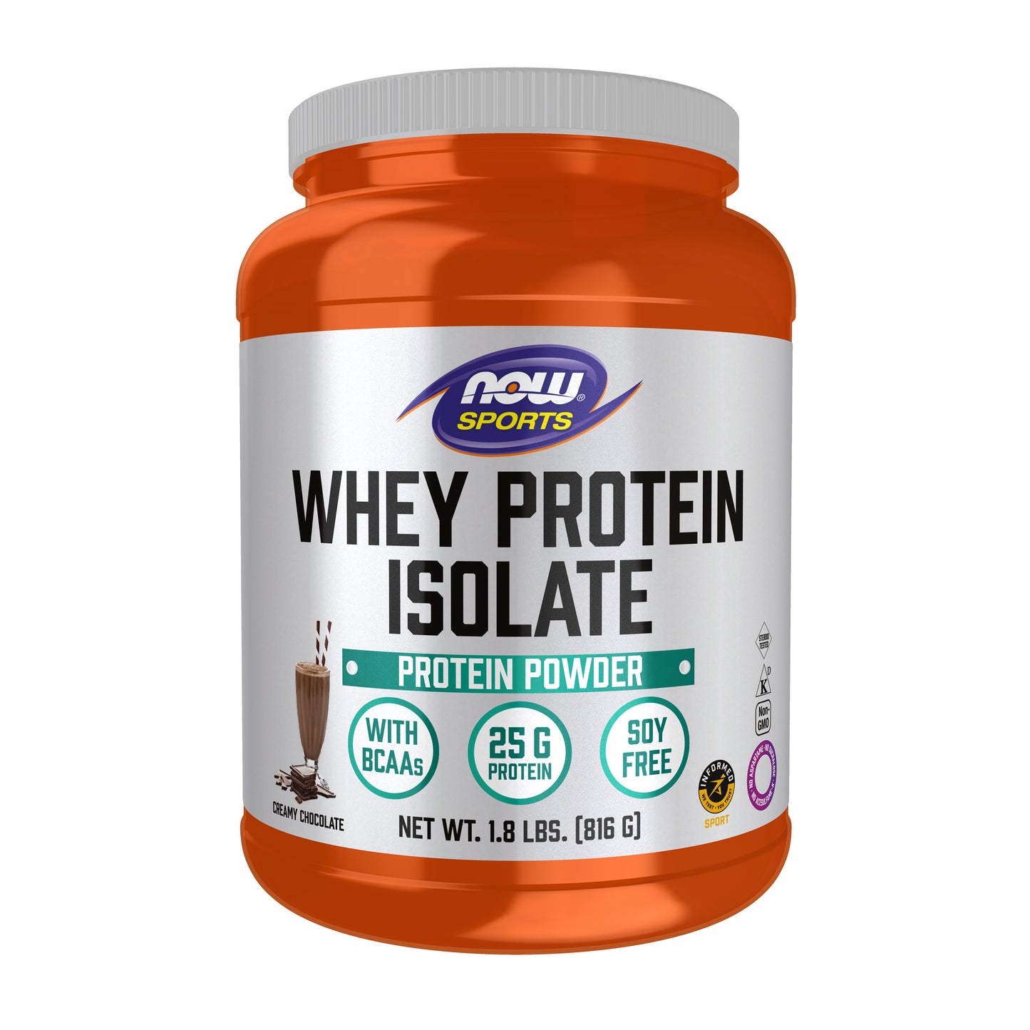 Whey Protein Isolate, Creamy Chocolate Powder - 1.8 lbs.