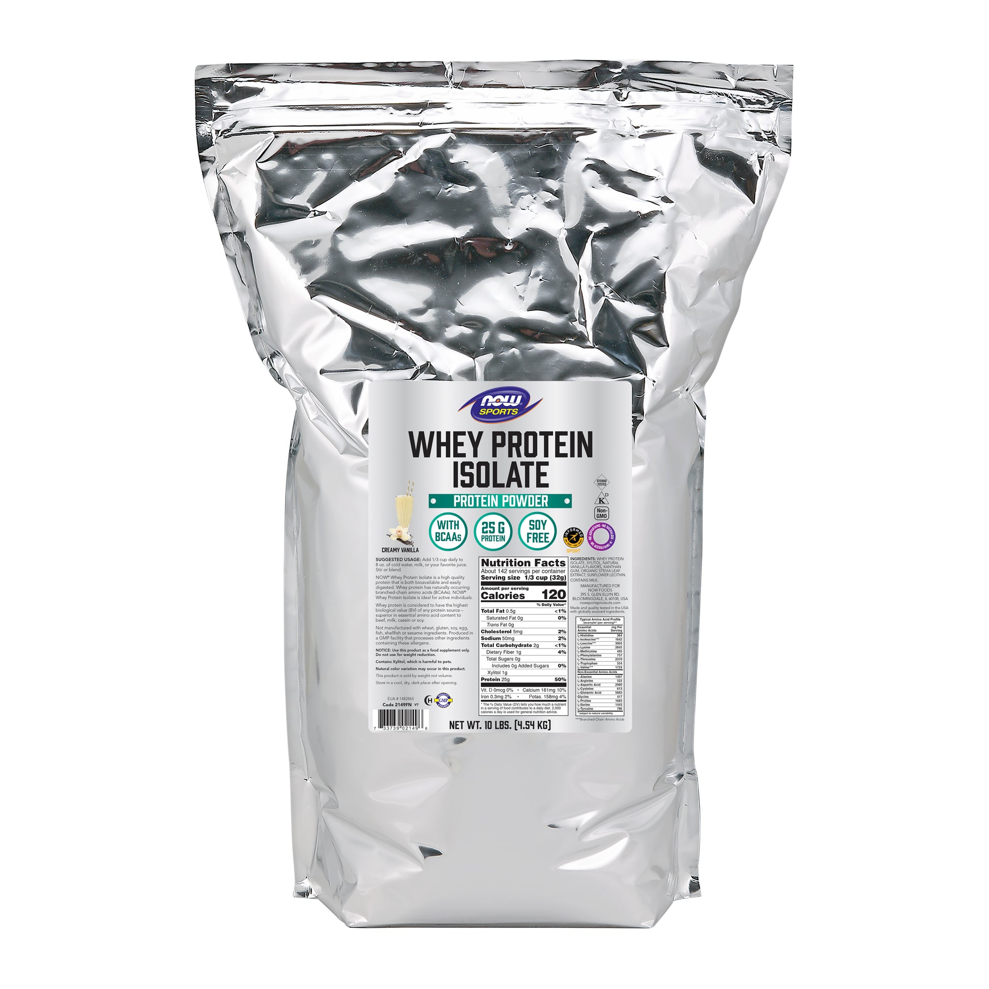 Whey Protein Isolate, Creamy Vanilla Powder - 10 Lbs.