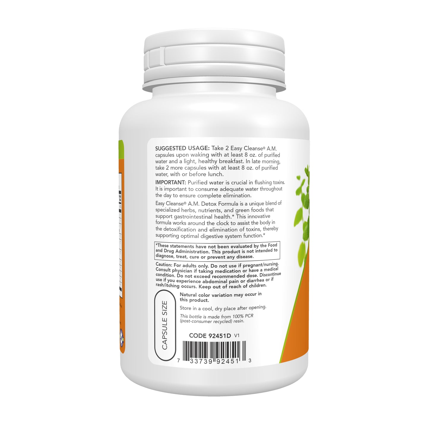 NOW Foods Easy Cleanse A.M. vegan detox supplement capsules