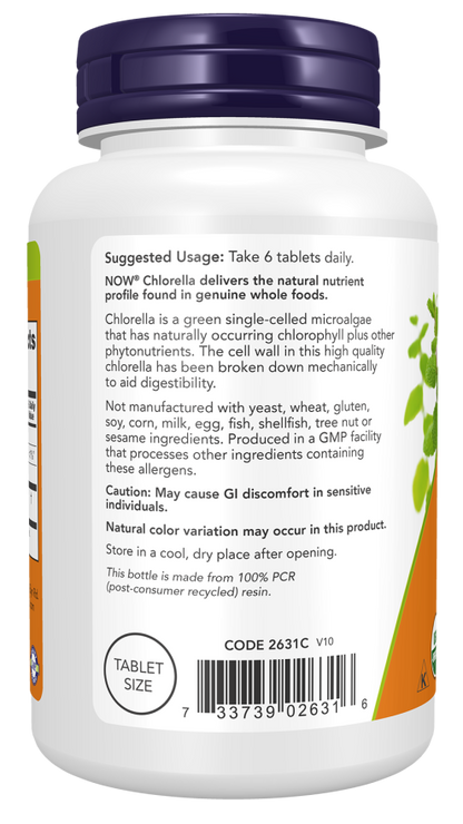 NOW Organic Chlorella 500 mg, 200 Tablets