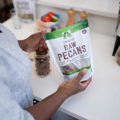 NOW Real Food Raw Pecans, Unsalted Halves & Pieces, 3g Fiber & 3g Protein, 12 oz