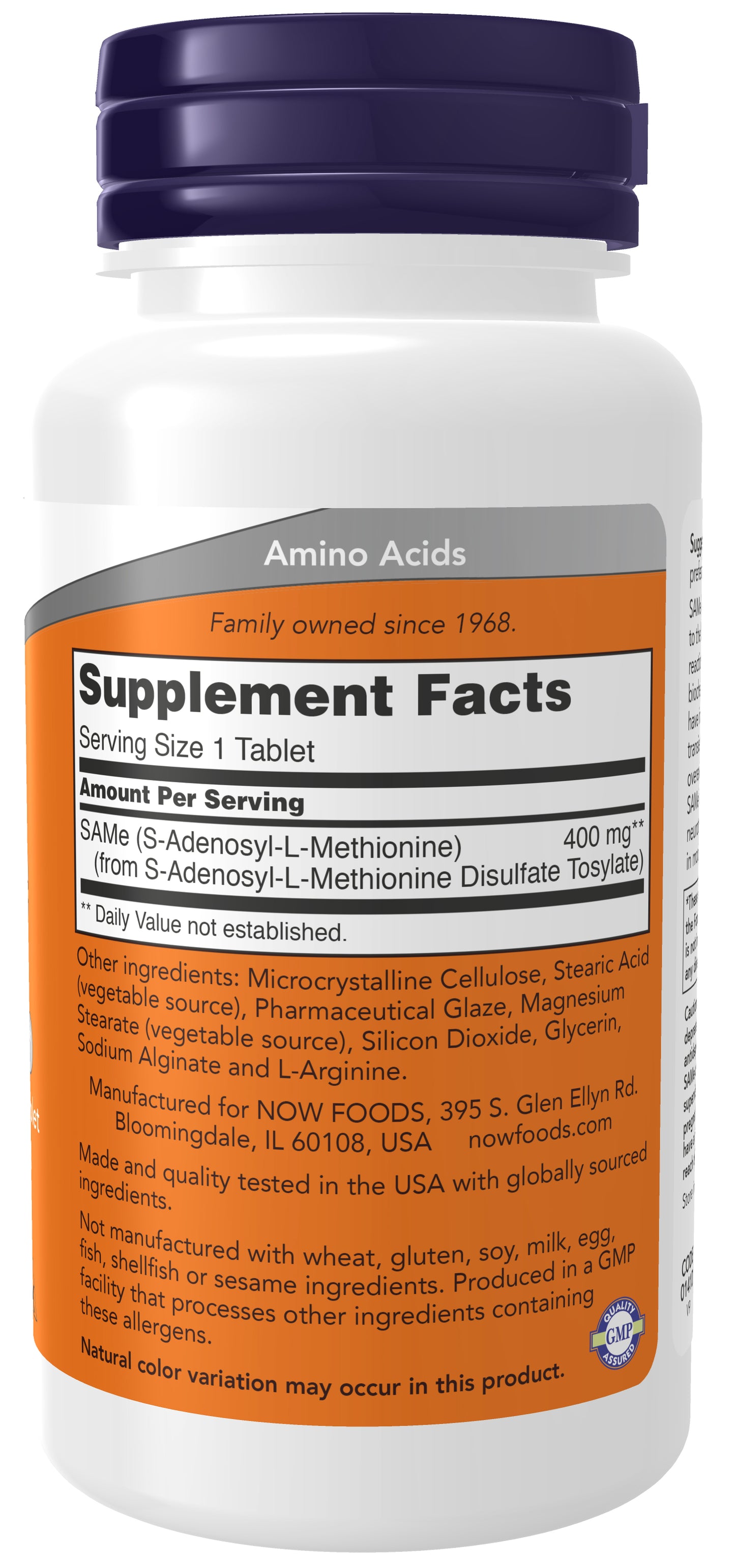 NOW SAMe 400 mg tablets for nervous system support