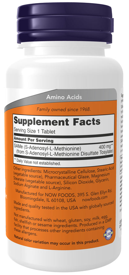NOW SAMe 400 mg tablets for nervous system support