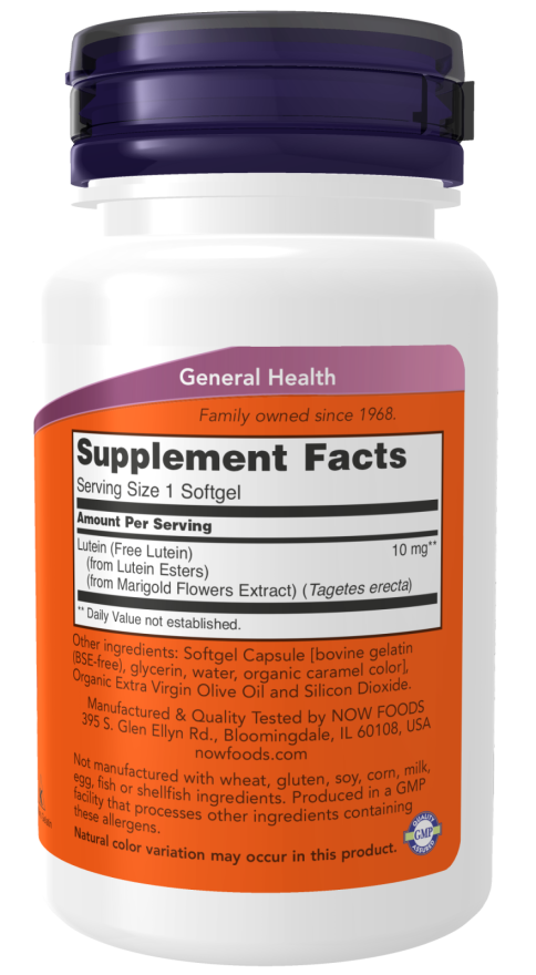 NOW Foods Lutein supplement for eye health support