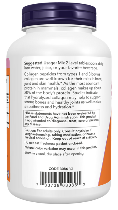 NOW Foods Collagen Peptides Powder for joint and bone health support