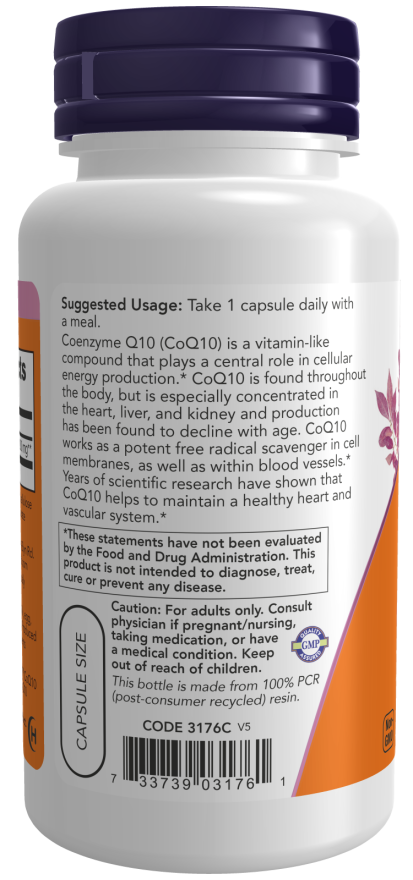 NOW CoQ10 200 mg 60 Veg Capsules
