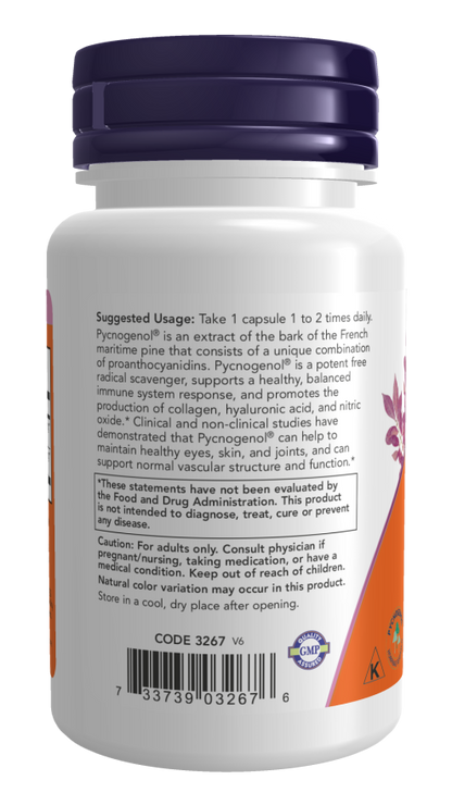 NOW Pycnogenol 100 mg 60 Veg Capsules