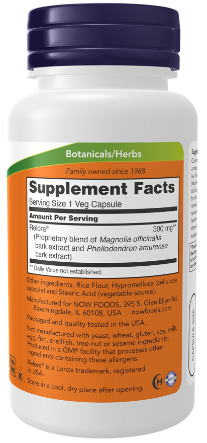 NOW Relora supplement for stress and appetite control support