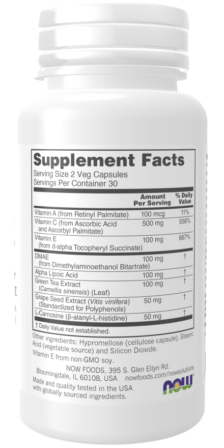 NOW Solutions Wrinkle Rescue antioxidant supplement with vitamins A C and E