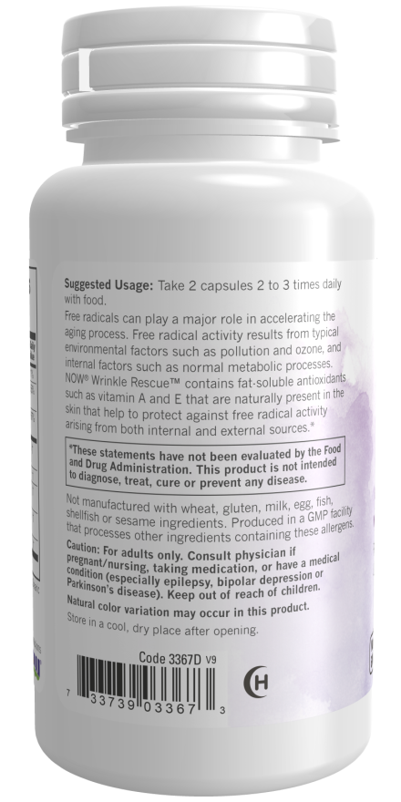 NOW Solutions Wrinkle Rescue Antioxidant Protection 60 Veg Capsules
