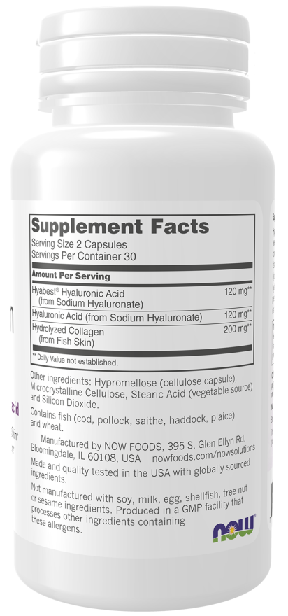 NOW Solutions Hydration Rescue with Hyabest Hyaluronic Acid 60 Capsules