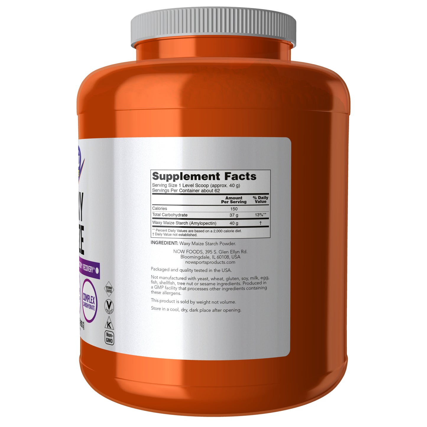 NOW Sports Waxy Maize Complex Carb Powder for Endurance & Recovery Support - 5.5 lbs