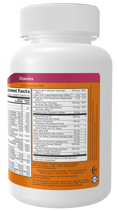 NOW EVE women’s multivitamin softgels with evening primrose and CoQ10