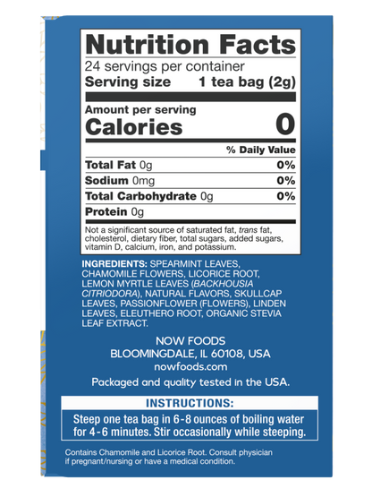 NOW Give a Tea Nighttime Mellow Chamomile Herbal Tea Blend 24 Tea Bags
