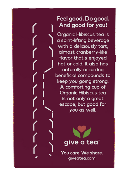 NOW Give a Tea Organic Hibiscus Herbal Tea, Caffeine Free, 24 Tea Bags