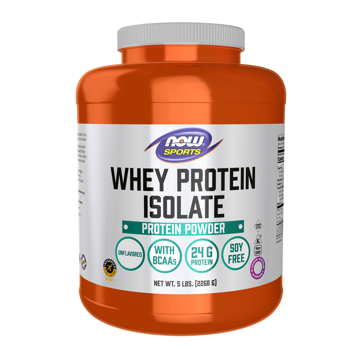 Whey Protein Isolate, Unflavored Powder - 5 lbs.