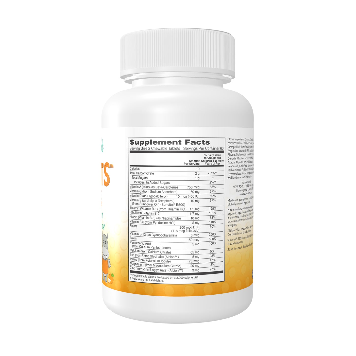 NOW Kids Kid Vits children’s vitamin supplement with natural orange flavor